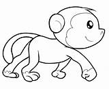 Coloring Kids Monkeys Pages Print Children Few Details sketch template