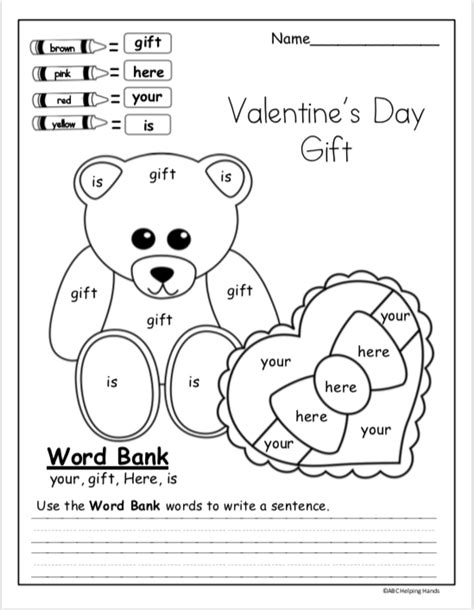 valentines day worksheets  kindergarten worksheets master