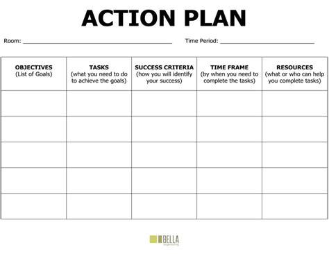 action plan templates excel  formats