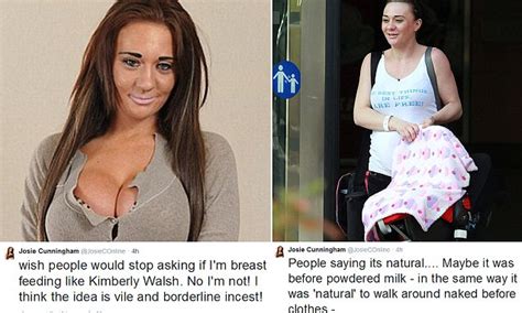 breastfeeding borderline incest says nhs boob job mum josie cunningham