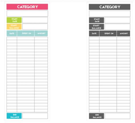 cashless envelope tracker printable   printable templates