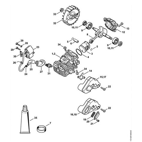 stihl ms  chainsaw ms   parts diagram mst  cylinder piston