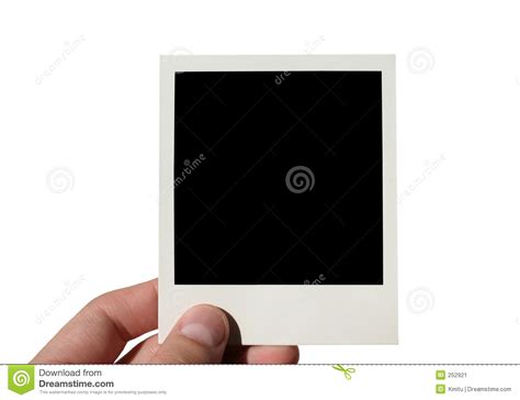 holding blank polaroid isolated stock image image 252921