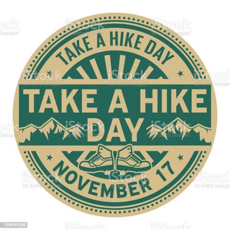 take a hike day november 17 stock illustration download image now