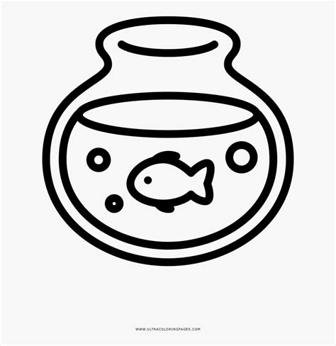 fish bowl coloring page clipart png  fish   bowl drawing