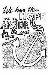 Hope Coloring Anchor Anchors Bible Redbubble Soul Melissa Smith Pages sketch template