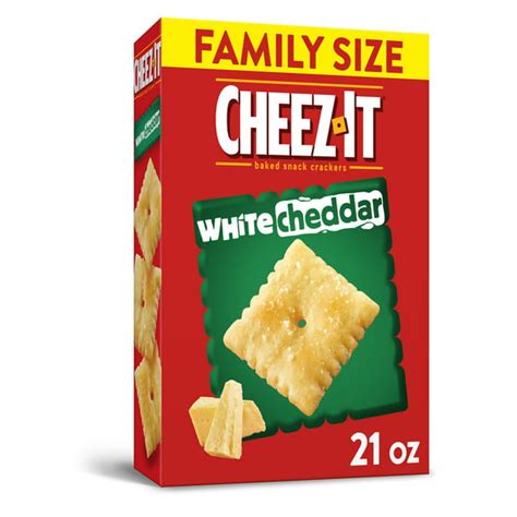 cheez  baked snack cheese crackers white cheddar family size