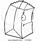 Shy Bag Paper Clipart Cartoon Coloring Outlined Thoman Cory Vector Grocery Clipartpanda Royalty 2021 Small sketch template