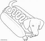 Dog Coloring Pages Hot Dogs Weiner Printable Boxer Cute Wiener Colouring Color Cartoon Weenie Print Puppy Drawing Halloween Dachshund Sheets sketch template