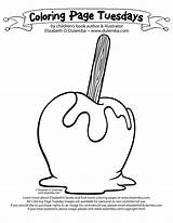 Apple Coloring Pages Candy Clipart Halloween Caramel Apples Cliparts Bing Library Tuesday sketch template