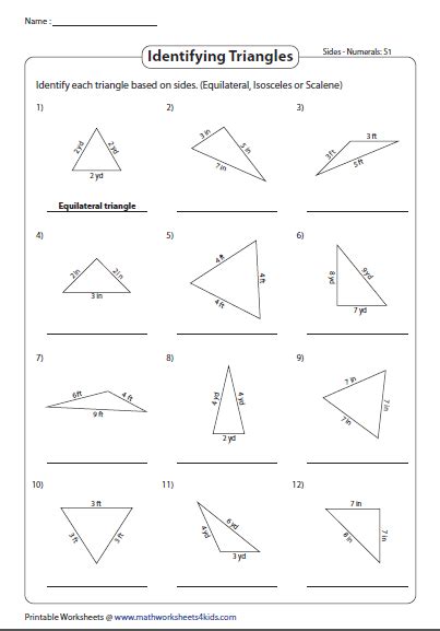 Classifying Triangles Based On Side Measures Classifying