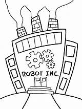 Inktober Coloring Robot sketch template
