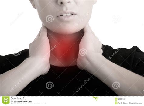 Woman With Hands Around Her Neck Stock Image Image Of