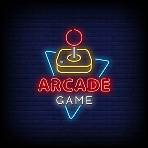 vector de letreros de neon de juego de arcade  vector en vecteezy
