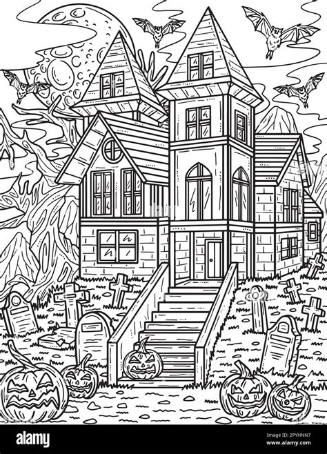 haunted house coloring pages