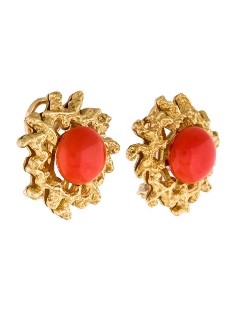 garavelli  coral clip  earrings earrings gav  realreal