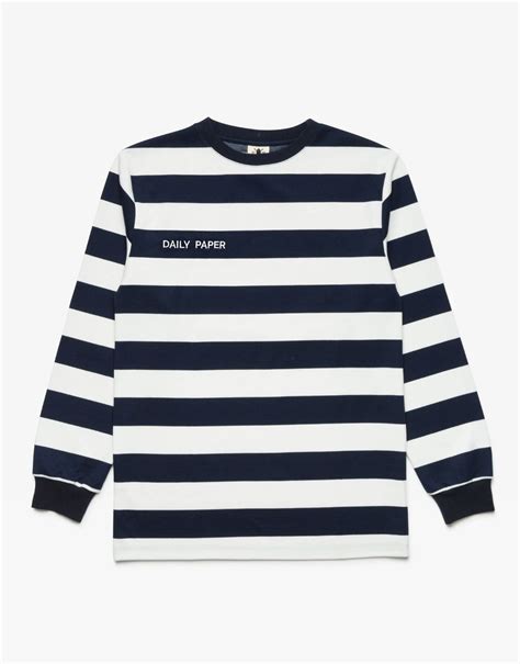 daily paper striped long sleeve navy kleding kleren trui