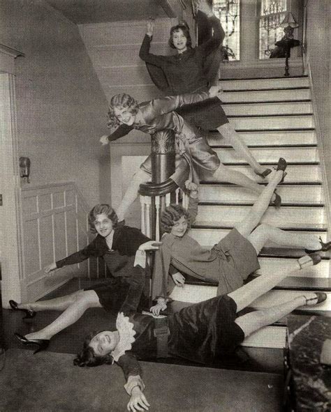 girls having fun on stairs ca 1920s ~ vintage everyday