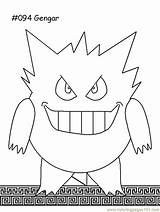 Gengar Coloring Pages Pokemon Template Comments sketch template