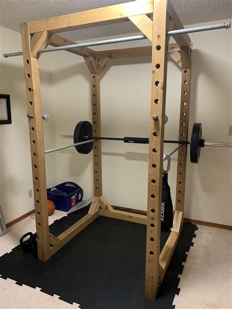 built  squat rack   spare room rwoodworking