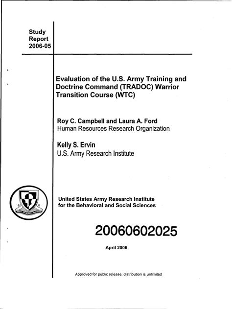 Pdf Evaluation Of The U S Army Training And Doctrine Command Tradoc