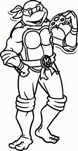 Coloring Ninja Michelangelo Turtles Pages Mutant Color Kids sketch template