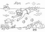 Underwater Ausmalbilder Coloring Swimming Child Kids Sommer Sea Pages Color Malvorlagen Illustration Zum Wasser Kinder Creatures Malen Mandalas Choose Board sketch template