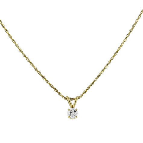 yellow gold  brilliant diamond pendant necklace