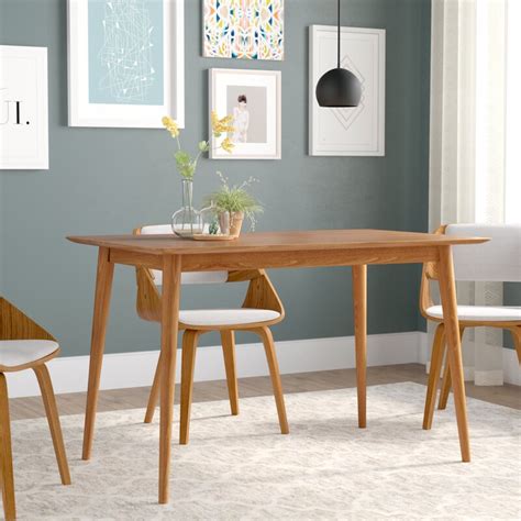 corrigan studio kaylen mid century modern wood dining table reviews