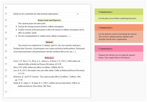 write  capstone project  steps  success