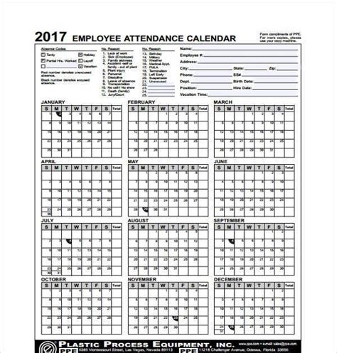 employee attendance calendar  july  calendar