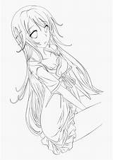 Anime Coloring Girl Pages Line Drawing Transparent Cute Hair Long Cartoon Pngfind Girls Lineart Kids Sheets Print sketch template