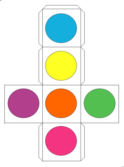 paper dice pattern colors shape activities preschool kindergarten