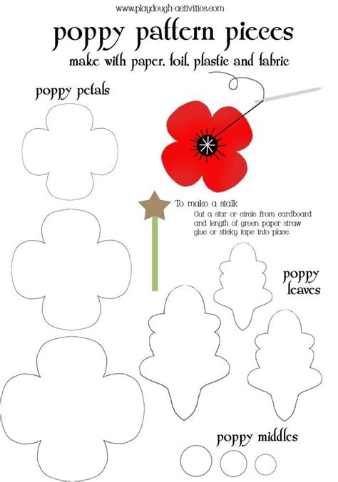 image result  paper poppies template poppy template felt flowers