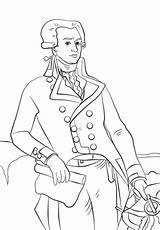 Lafayette Marquis Revolutionary Colorear sketch template