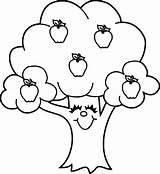 Apple Tree Coloring Pages Cute Printable Cartoon Core Colouring Getcolorings Color Kids Sheets Print Fruits Choose Board Categories Girls sketch template