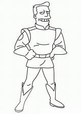 Futurama Coloring Colorear Zapp Brannigan Gratistodo Simpsons sketch template