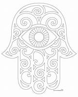 Hamsa Coloring Hand Drawing Pages Blank Embroidery Printable Pattern Print Patterns Handprint Template Donteatthepaste Jewish Clipart Drawings Color Tattoo Popular sketch template