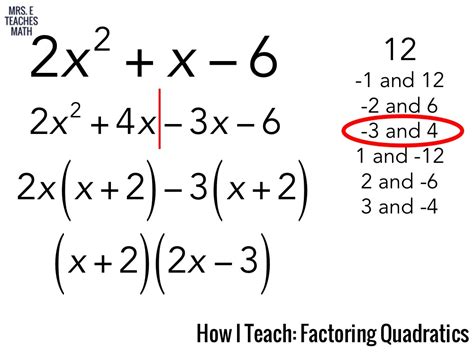 teach factoring quadratics   teaches math