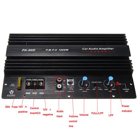 mono car audio power amplifier powerful bass subwoofers amp