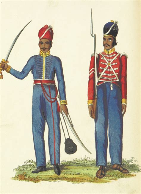 east india company trooper and sepoy illustration world history