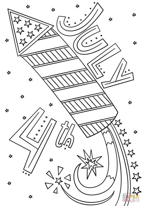 gambar printable summer coloring pages july  fireworks page book