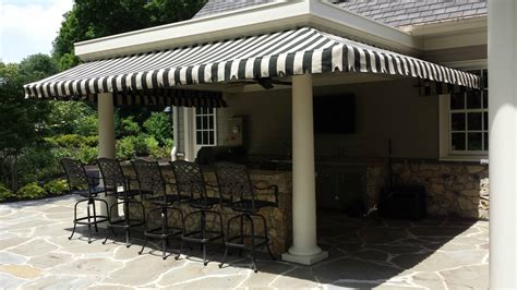 striped porch awning   pleated drop curtain kreiders canvas service
