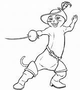 Puss Boots Coloring Pages Colouring Shrek Kids Color Print Animations Gif Cartoon Coloringtop sketch template