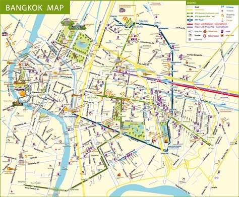 bangkok map  tourist spots