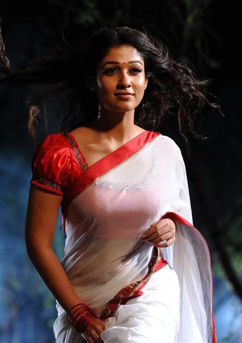 Nayantara Navel Show Photos In White Saree Nayanthara In Saree Saree