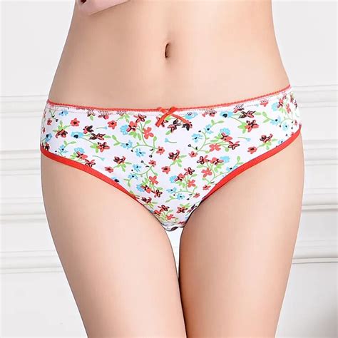 6pcs Pack Fashion Woman Underwear Cotton Sexy Panties Briefs Printed