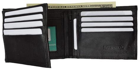 premium genuine leather bifold wallet  side flap id window p
