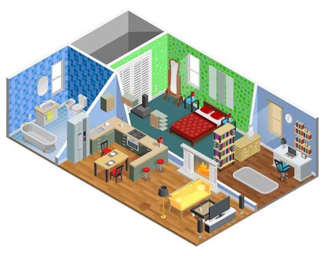 house interior design  vector art  vecteezy