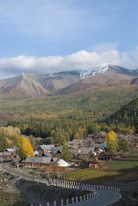 frontier village stock photo image  nomadic kazak